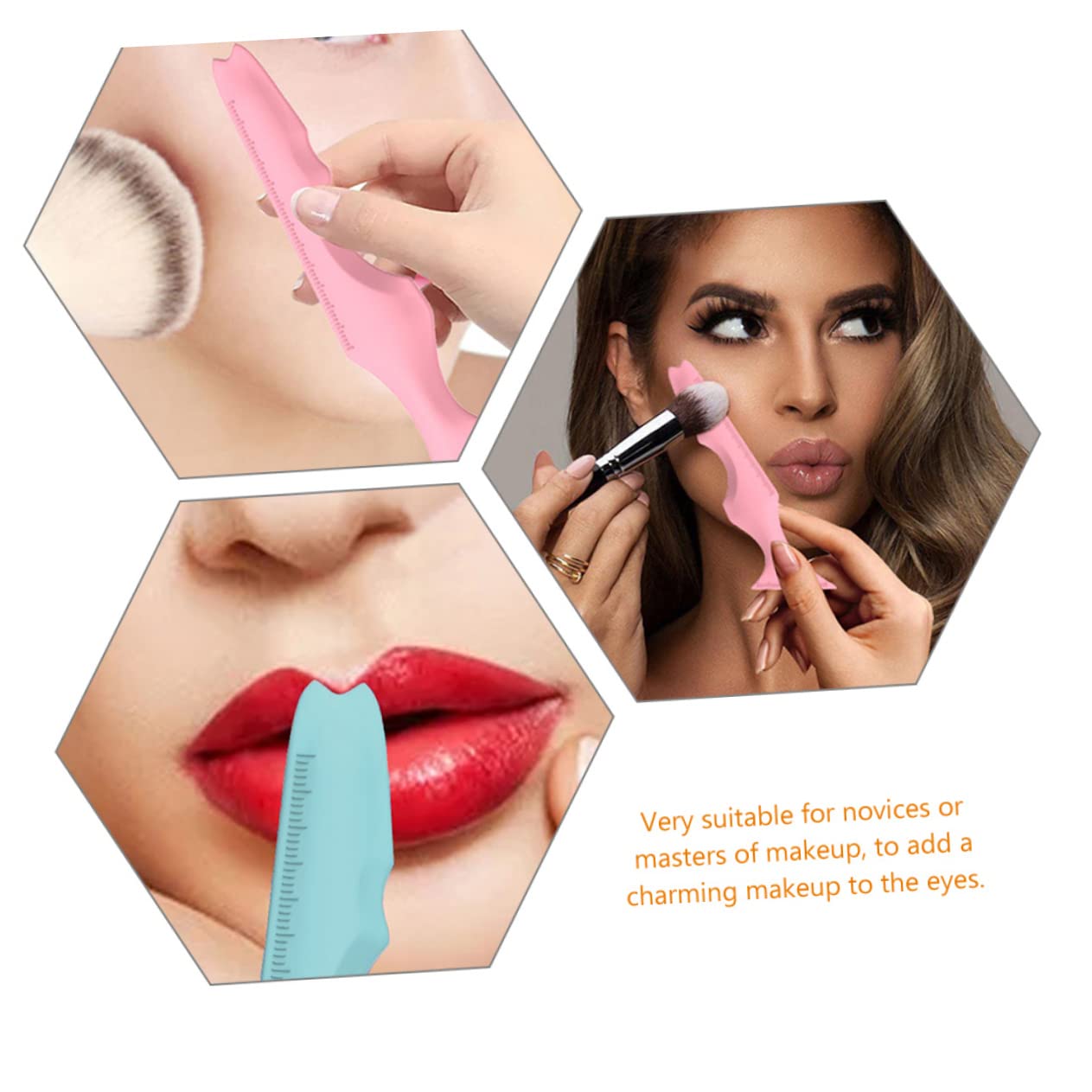 POPETPOP 10pezzi Stencil Per Eyeliner in Silicone Riutilizzabili Strumenti Multifunzionali Per Applicazione Eyeliner e Del Rossetto Per Principianti e Professionisti