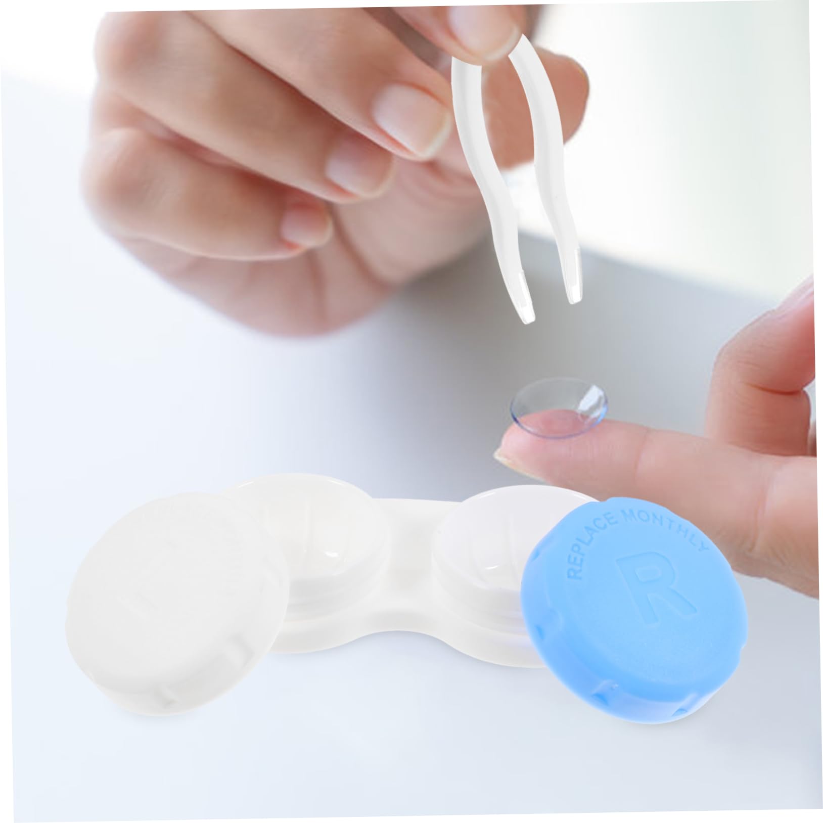 5 set Astuccio Per Lenti A Contatto Adorabile Organizer Per Lenti Contenitore Per Lenti Cosmetiche Custodia Da Viaggio Per Lenti Giornaliere Custodia Trasparente 12 pezzi*5