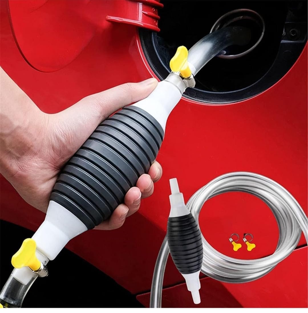 Fuel Transfer Pump Kit, High Flow Siphon Hand Oil Pump Portable Manual Car Fuel Transfer Pump for Petrol Diesel Oil Liquid Water Fish Tank Pump Portable High Flow Fuel Transfer Pump Kit with 2M Hose-image-44