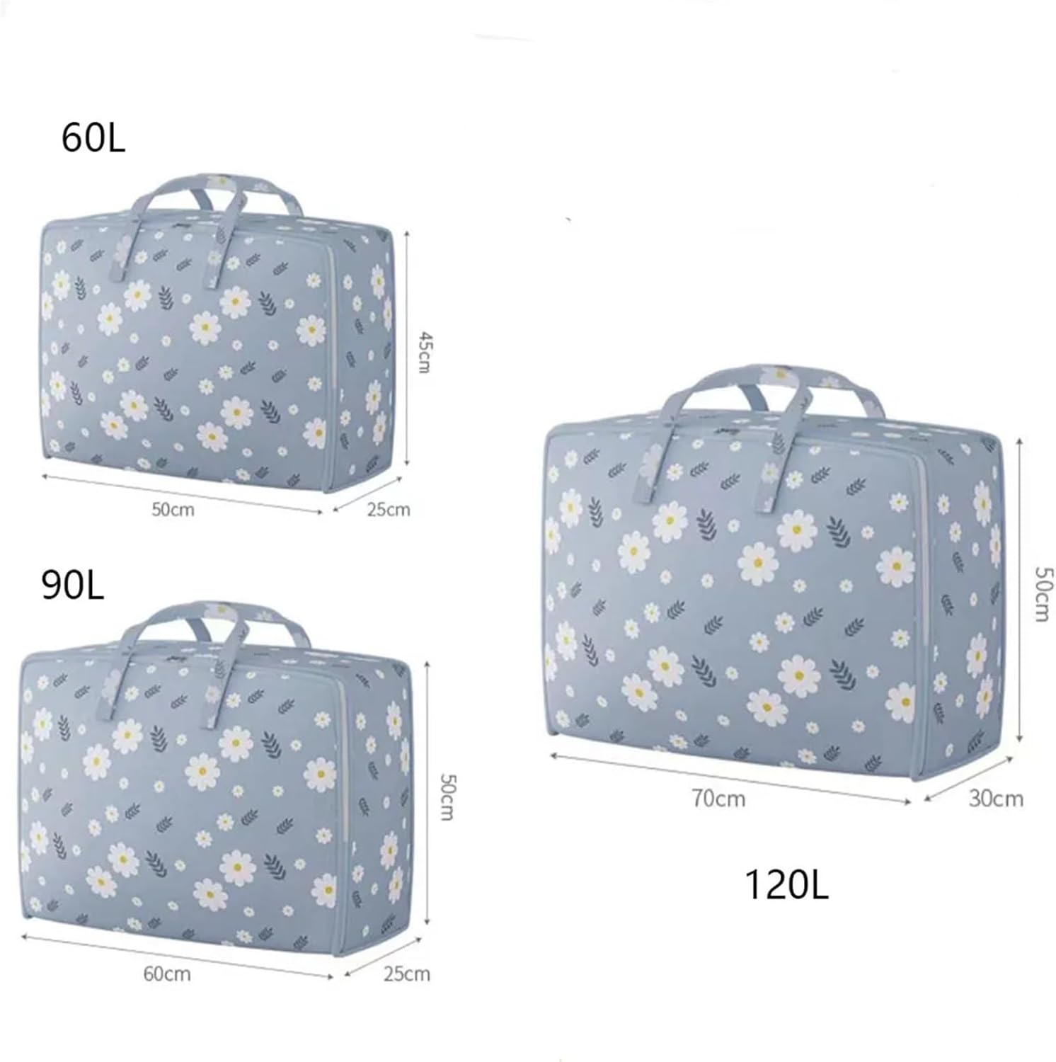 Heavy Duty Large Blanket Storage Bags Folding Comforter Bag for Clothes Containers(60L)