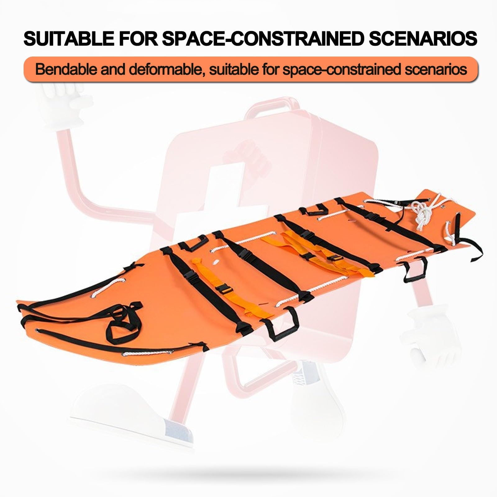 Brancard Souple Enroulable, Surface Lisse Facile à traîner, adapté aux interventions de Sauvetage en extérieur et aux opérations de Secours en Cas d'incendie.