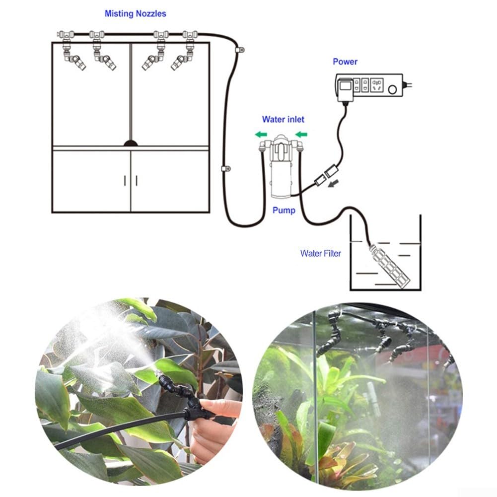 Ugelli nebulizzatori per rettili, raffreddamento a spruzzo regolabile, ugelli regolabili a per 360 ° nebbia per rettili, nebulizzatore per rettili