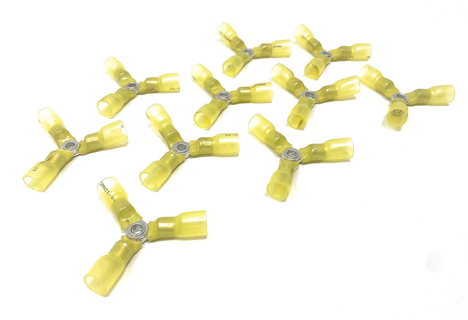 Metal Magery 12-10 Ga 3 Way Wire Connector AWG Heavy Duty Heat Shrink Butt Terminals - Pack of 10