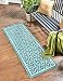 Rugs,Outdoor Lattice Collection Rug,Runner Teal Flatweave Rug Perfect for Hallways, Entryways 2*6ft Runner