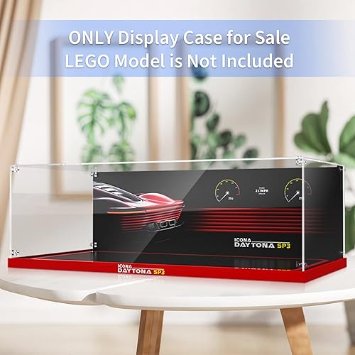 Miniatura 2 de PIPART vitrina acrílica para Lego 42143 Ferrari Daytona SP3 solo vitrina, modelo LEGO no incluido