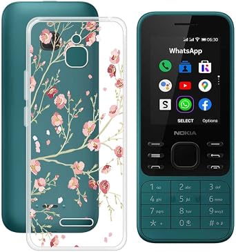 Phone Case for Nokia 6300 4G 2.4", Slim Shockproof Soft Silicone Bumper Shell, [Ultra-Thin ] [Anti-Yellowing] Clear Back Cover for Nokia 6300 4G - Camellia