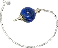 Vista 64 de Amazing Gemstone Carnelian Crystal Ball Pendulum for Divination - Dowsing Pendulum Necklace with Chain and Quartz Bead for Reiki Healing and Crystal