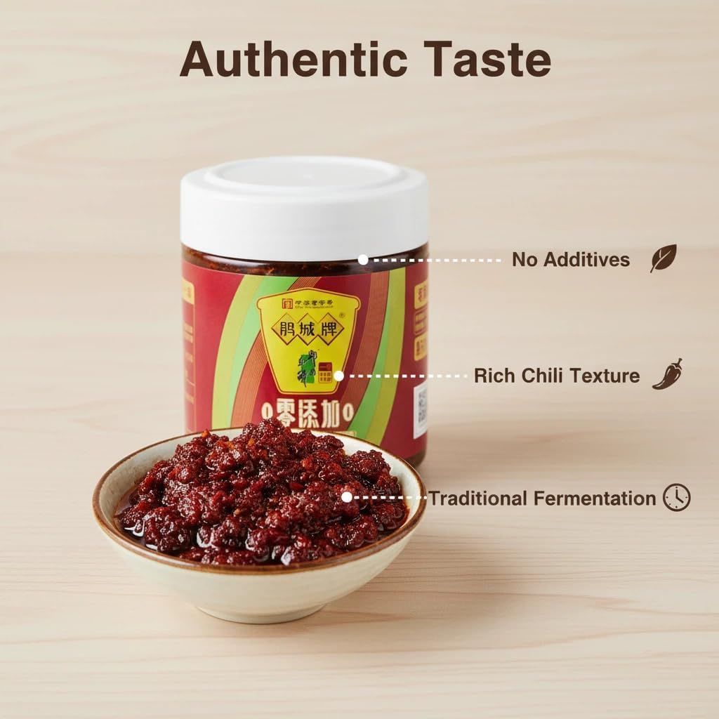 Chinesische Doubanjiang Fermentierte Bohnenpaste - 360g (1 Glas) - Sichuan Style Spicy Broad Bean Sauce für Rührbraten, Schmorgerichte & Hot Pot