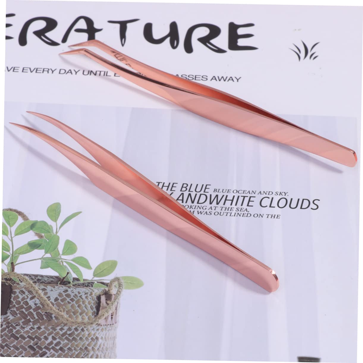 Housoutil 12pezzi Pinzette Per Extension Inossidabile Include e Confezione Rosa Per Isolare e Selezionare Falsi