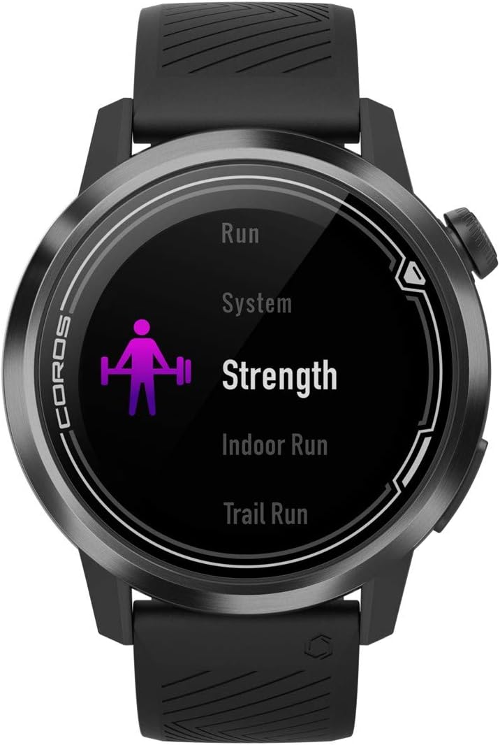 Watch screen displaying the 'Strength' sport mode selection.