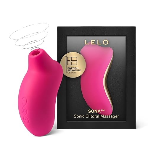 LELO SONA Sonic Massager, Woman Sex Toy, Waterproof Suction Toy for Woman, Rechargeable Clitoral Stimulator, Discreet Vibrator, Cerise - Cerise - SONA