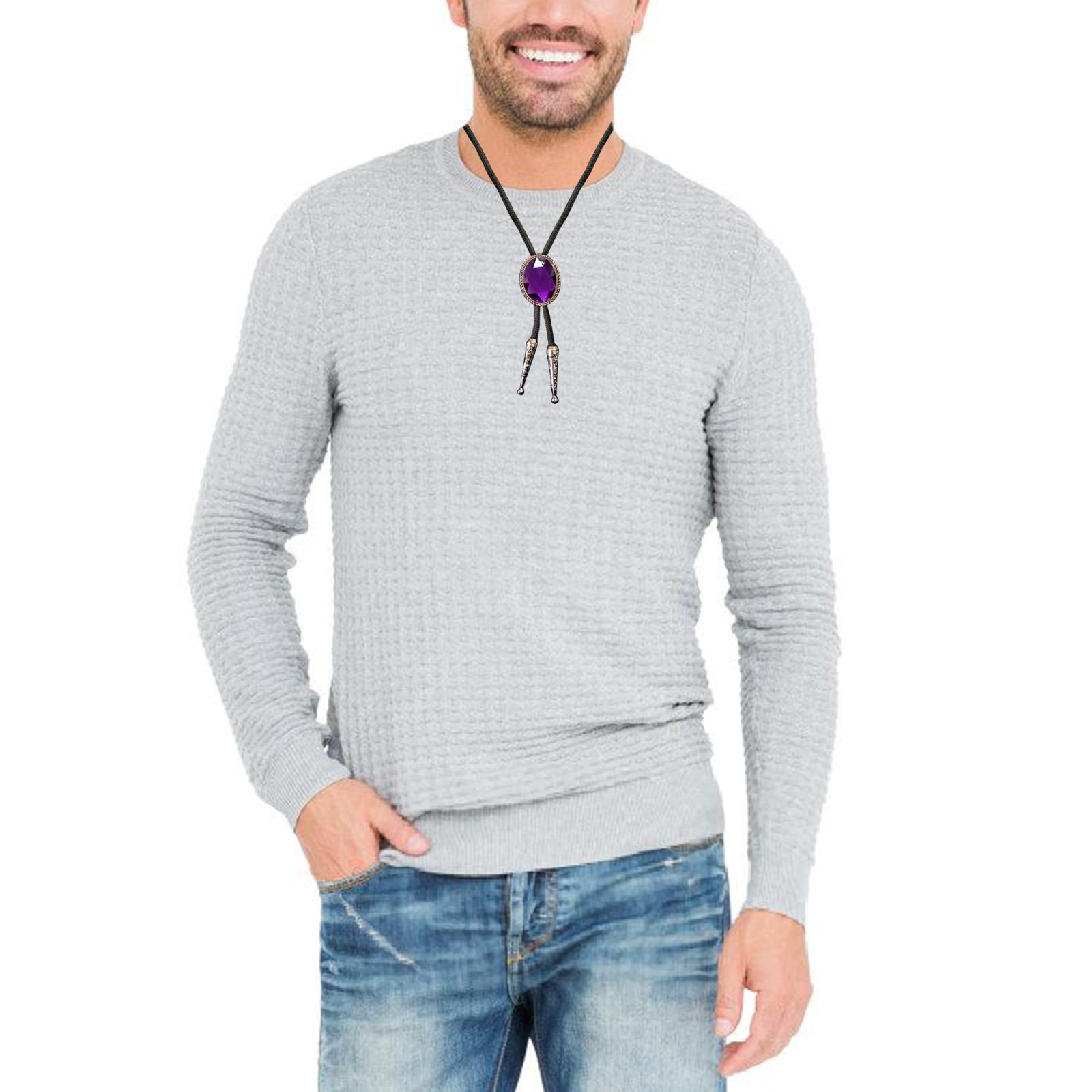 Corbatín bolo, Delicado dije de piedra con grabado vaca punk for corbata, ideal for camisa y jeans
