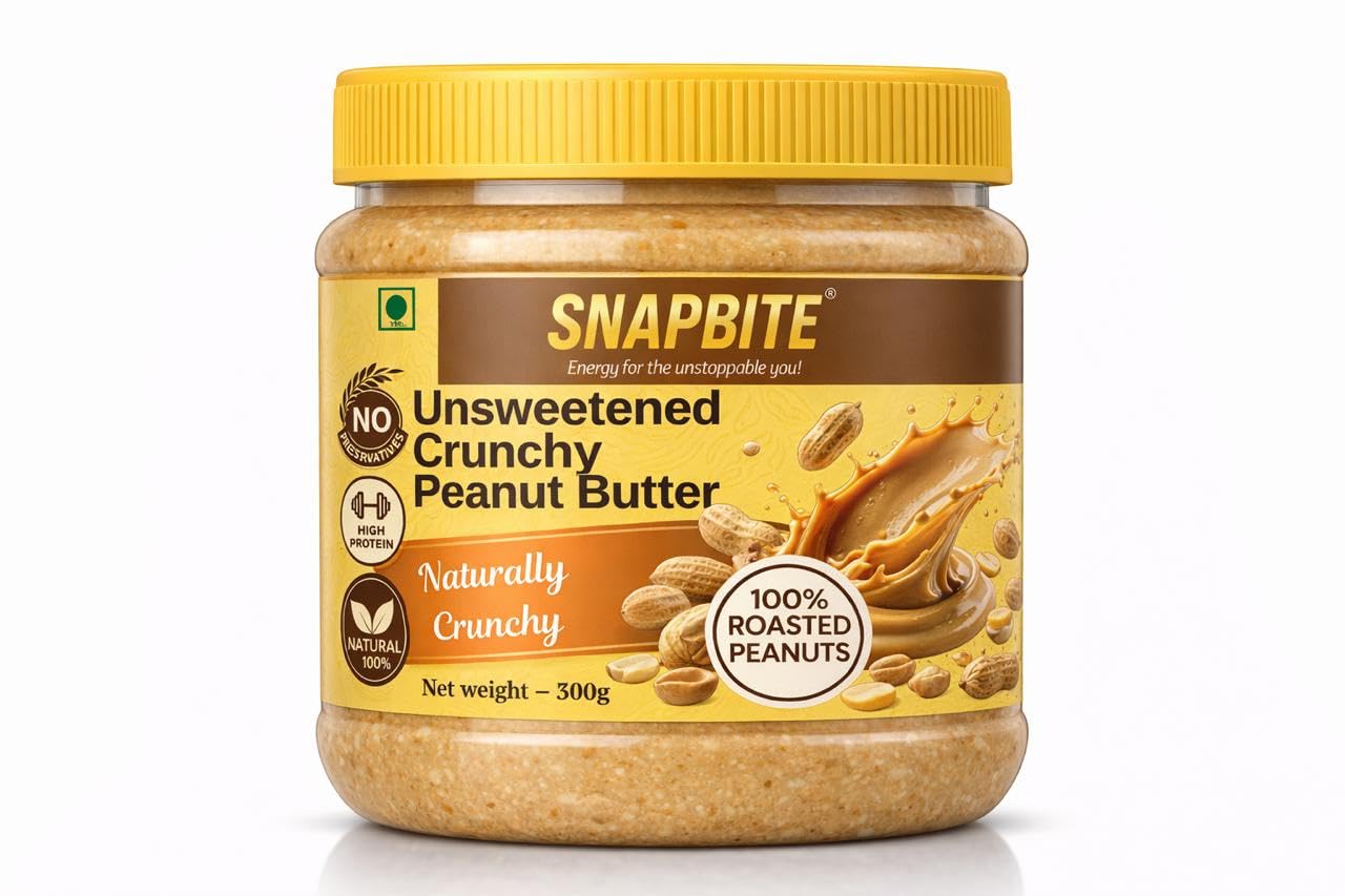 Snapbite Unsweetened Peanut Butter 300 gm | 100% Roasted Peanuts | No Sugar, No Salt, No Oil | High Protein & Fiber | Healthy Nut Butter for Breakfast & Snacks | Cholesterol Free | Zero Trans Fat-image-10