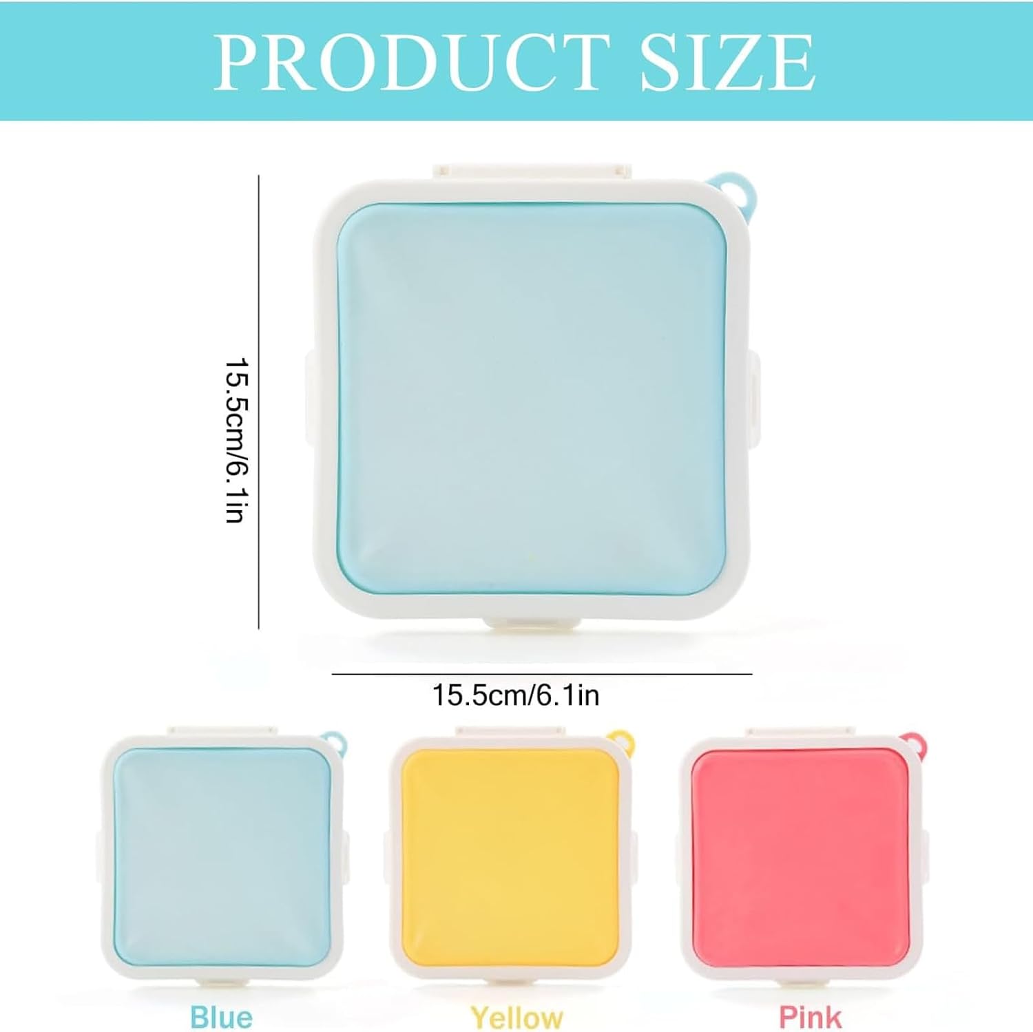 Sandwich Containers, Silicone Sandwich Storage with Snap-Off,Sandwich Box for Lunch,BPA Free,Leakproof, Reusable Plastic Sandwich Holder for Fruit,Salad,Snacks and Food Storage (Blue+Yellow) image 2