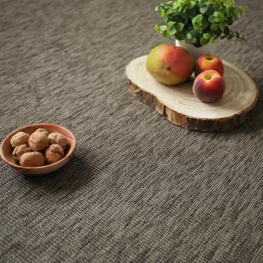 Decoweb Moquette Tissé Plat - Mahé - Marron cendré - Rouleau de 4m x 3.00m