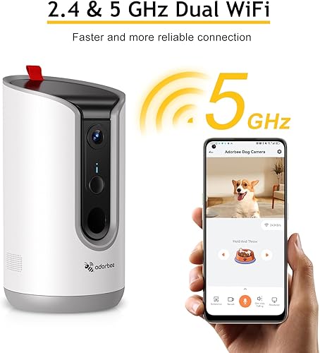 Miniatura 8 de Dispensador de golosinas para perros con cámara para mascotas Video 2K Audio bidireccional 360 Seguimiento automático para perros gatos - Vista