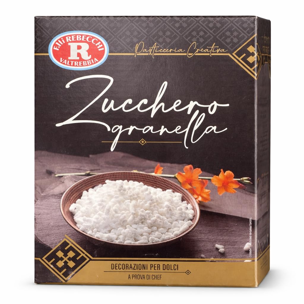 Zucchero Granella per Dolci Rebecchi – Decorazioni per Pasticceria – Ideale per Brioche, Colombe, Torte e Biscotti – Granella di Zucchero Croccante