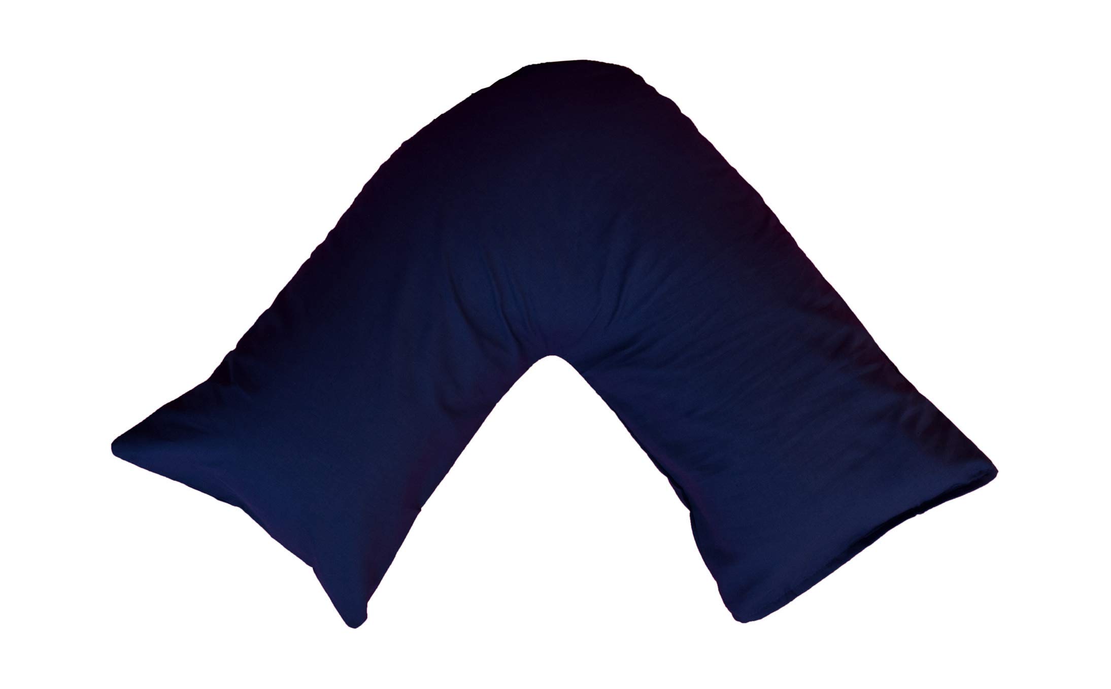AR V shaped pillowcase cover Polycotton Back & Neck Support Orthopaedic Pregnancy/Nursing V Pillowcase cover only (Navy Blue)