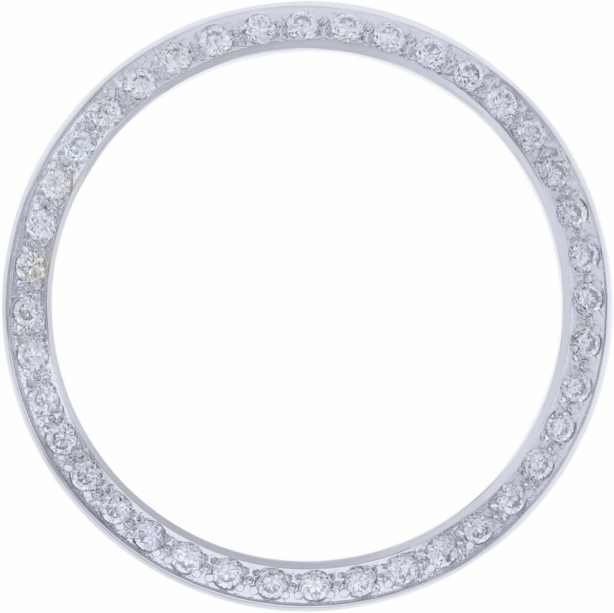 Created Diamond Bezel Compatible With 34mm Rolex Air King 114200 14000 14010 14270 White