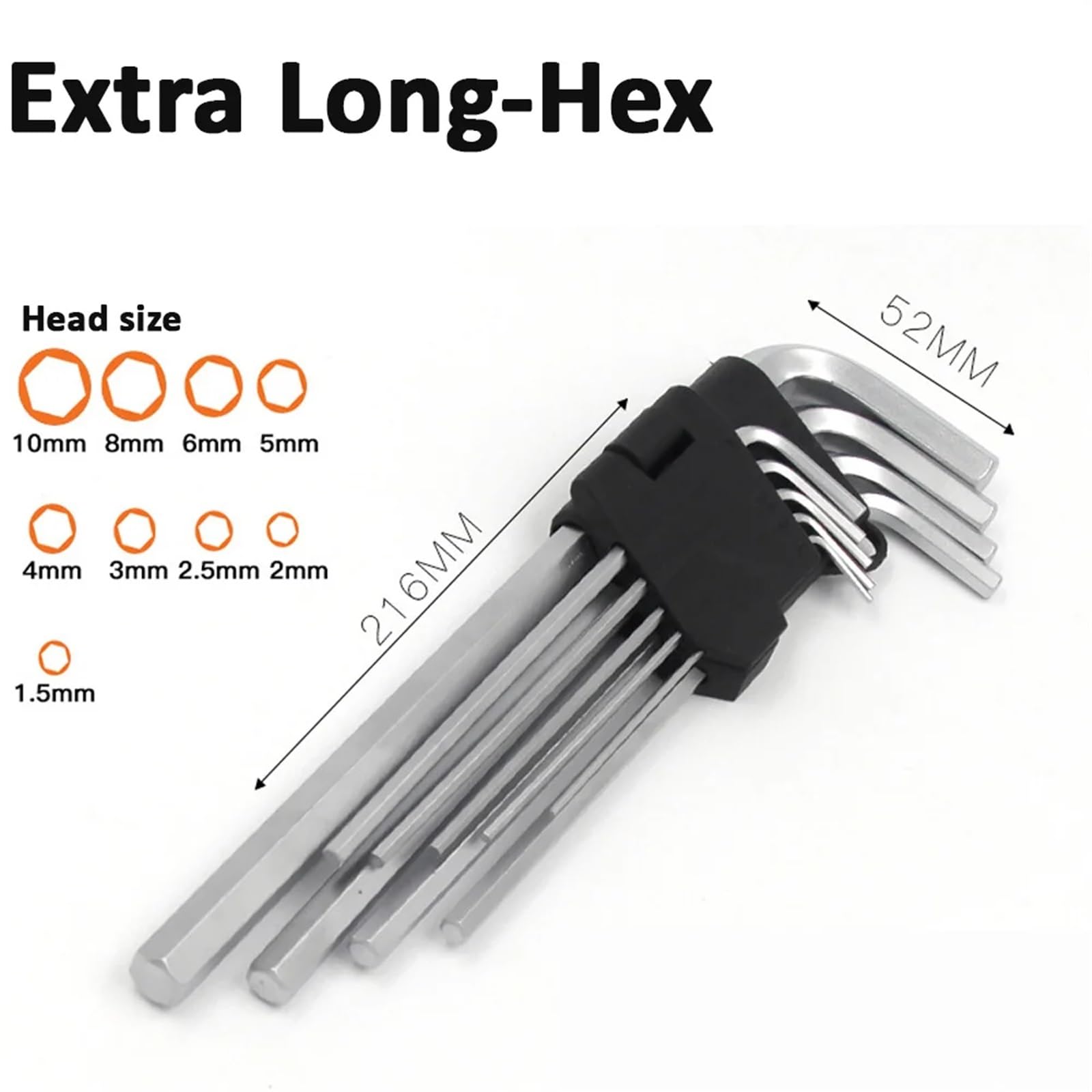 Juego de llaves Allen en forma de L, 9 piezas hexagonales Torx con extremo de bola métrico surtido para muebles y reparaciones de bicicletas