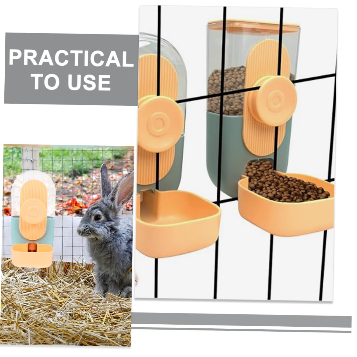 Mangiatoia Per Conigli Sospesa Dispenser Automatico Cibo Acqua Strumenti Alimentazione Animali Domestici Realizzata Materiale Plastico Duraturo