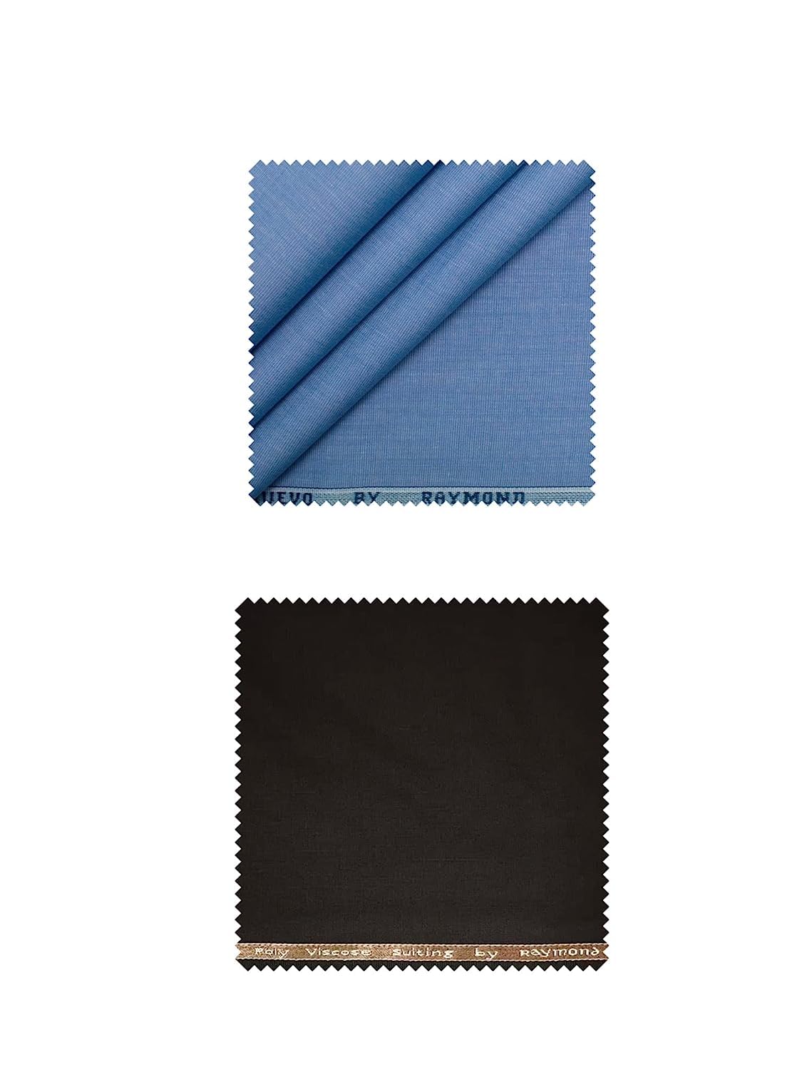 Polyviscose Trouser- 100% Cotton Shirt Fabric Combo Box (Unstitched, All Weather Fabric, (BROWN PANT +DARK BLUE SHIRT)