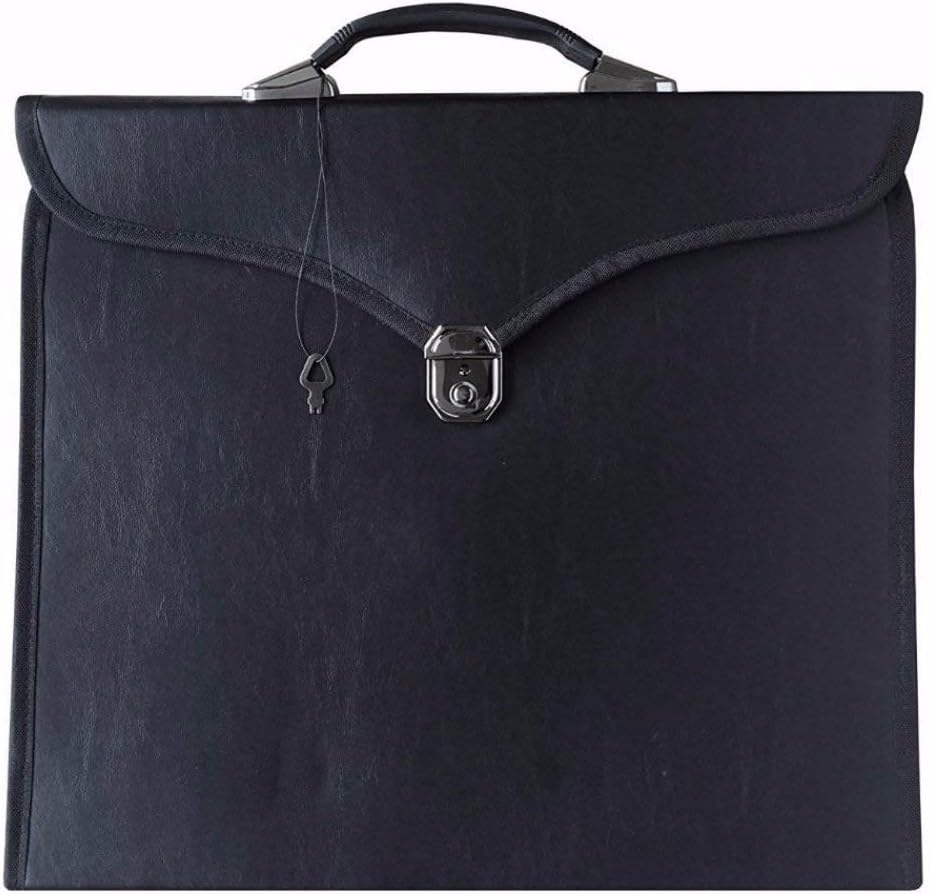 Bricks Masons Masonic Apron Case - Multiple Colors Leather MM and WM (Black)