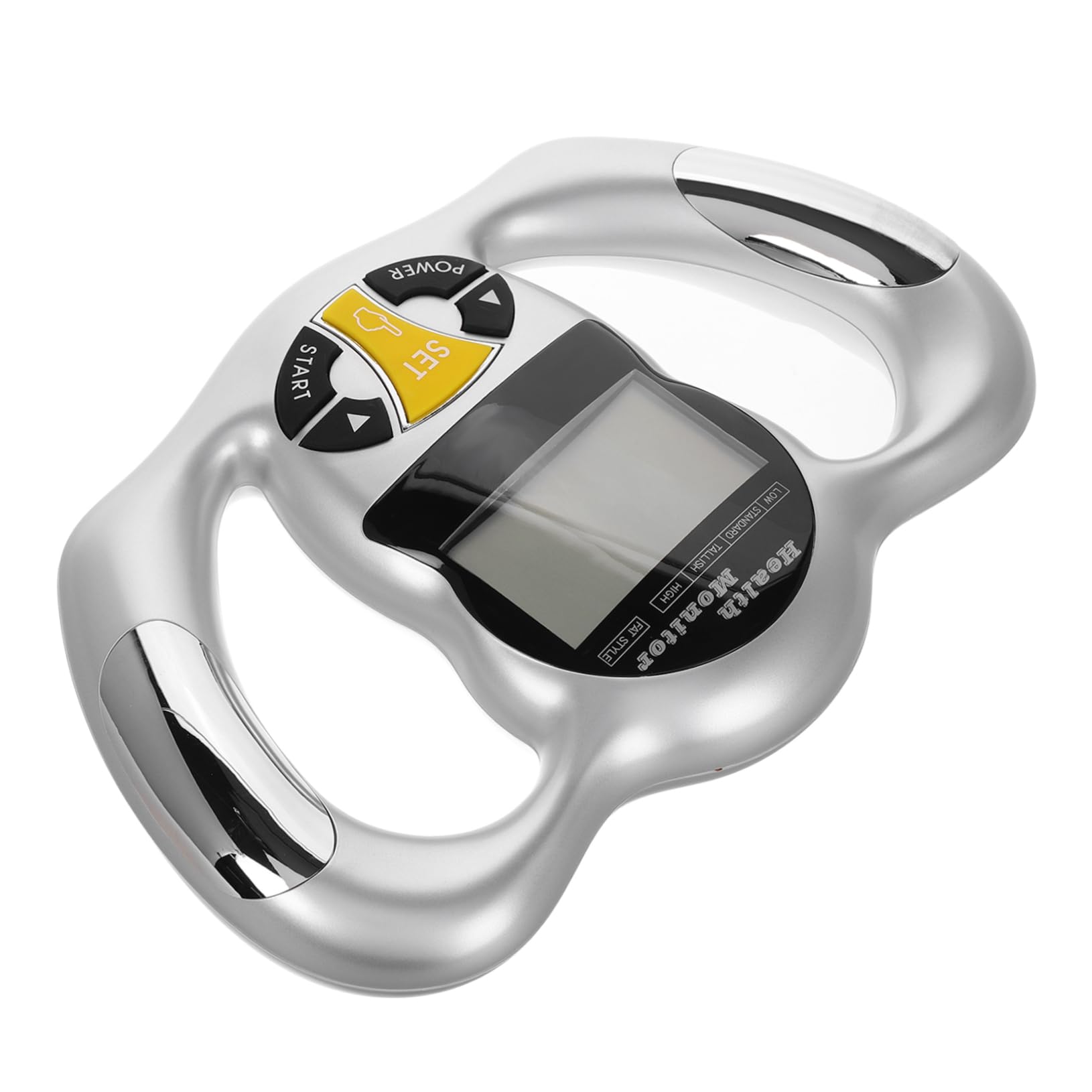 TOBBOMEY Fat Tester Bmi Measurement Tool Digital Health Monitor Body Fat Device Handheld Bmi Machine Fat Calculator Machine Hand Fat Loss Device Body Fat and Calorie Monitor Abs Silver