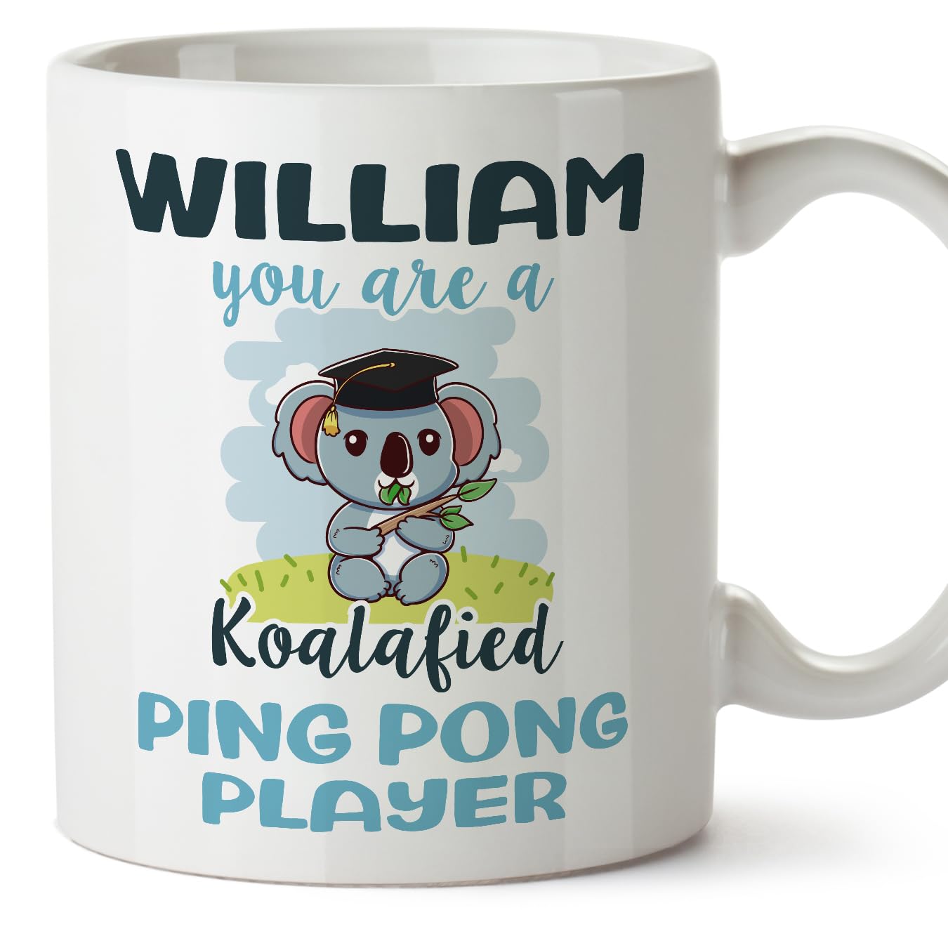 MUGFFINS Personalised Mug for PING Pong Player man - in English - Custom Koalafied - Funny Custom Gift for Colleagues - Ceramic 11oz Mug — image 1