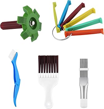 daier 5PCS Air Conditioning Brush Tool, Air Conditioner Fin Comb Cleaner kit, Steel AC Evaporator Comb, Radiator Condenser Fin Comb, FCR6 Fin Comb Tool for AC Evaporator Radiator