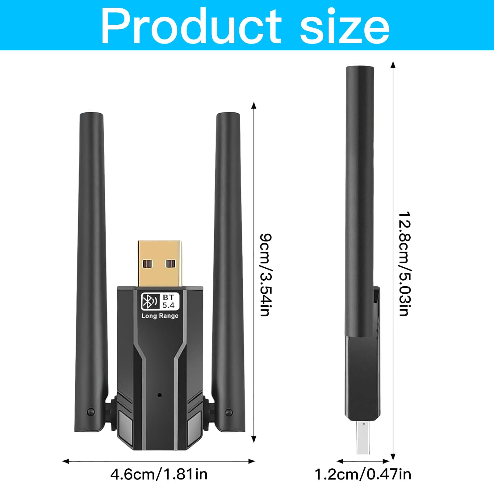 Binnan 150M Ricevitore Bluetooth, Adattatore Bluetooth 5.4 USB, Scheda Bluetooth Dongle Compatibile con WIN7/8.1/10/11, Adatto per Tastiera Mouse con Cuffia per PC Notebook