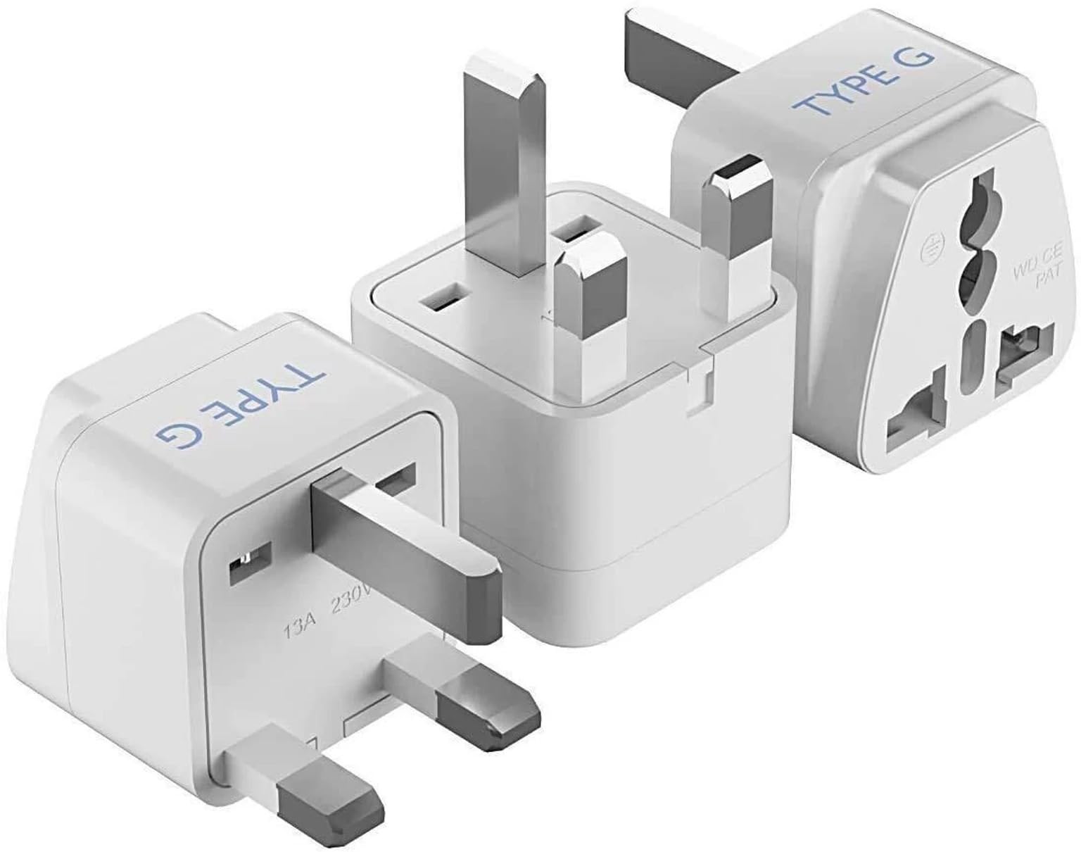 Type G India to UK Travel Adapter Plug | 3-Pin Universal Power Adapter for UK, UAE, Singapore, Hong Kong & More | White | Pack of 3-image-32