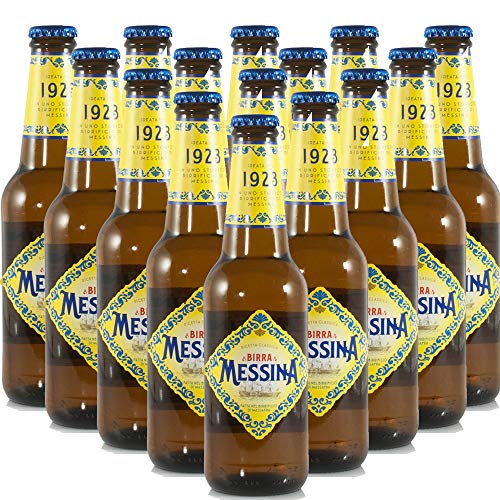 Birra Messina | Ricetta Classica | Lager Artigianale Siciliana | 24 Bottiglie 33Cl | Idea Regalo