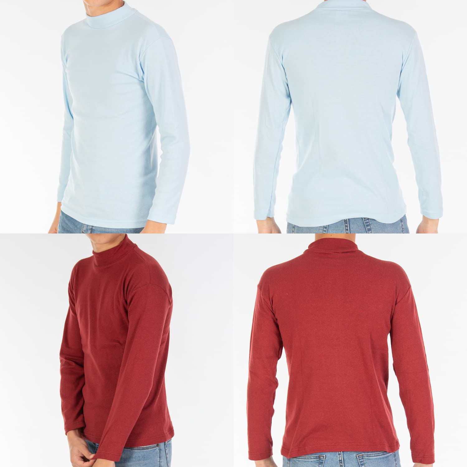 Pack de 2 Semicisne Lacotex Infantil L127 de Algodón, Manga Larga, Cuello Medio. Camiseta Unisex con Interior Cálido.