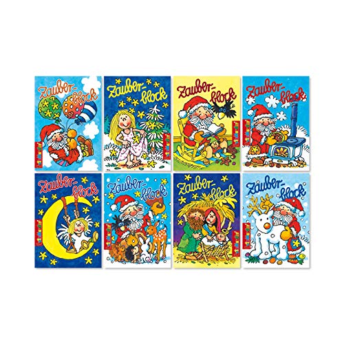 Lutz Mauder 8 Zauberblöckchen im Set - Weihnachten (A8 -7,5x5,2cm) - 8 Motive