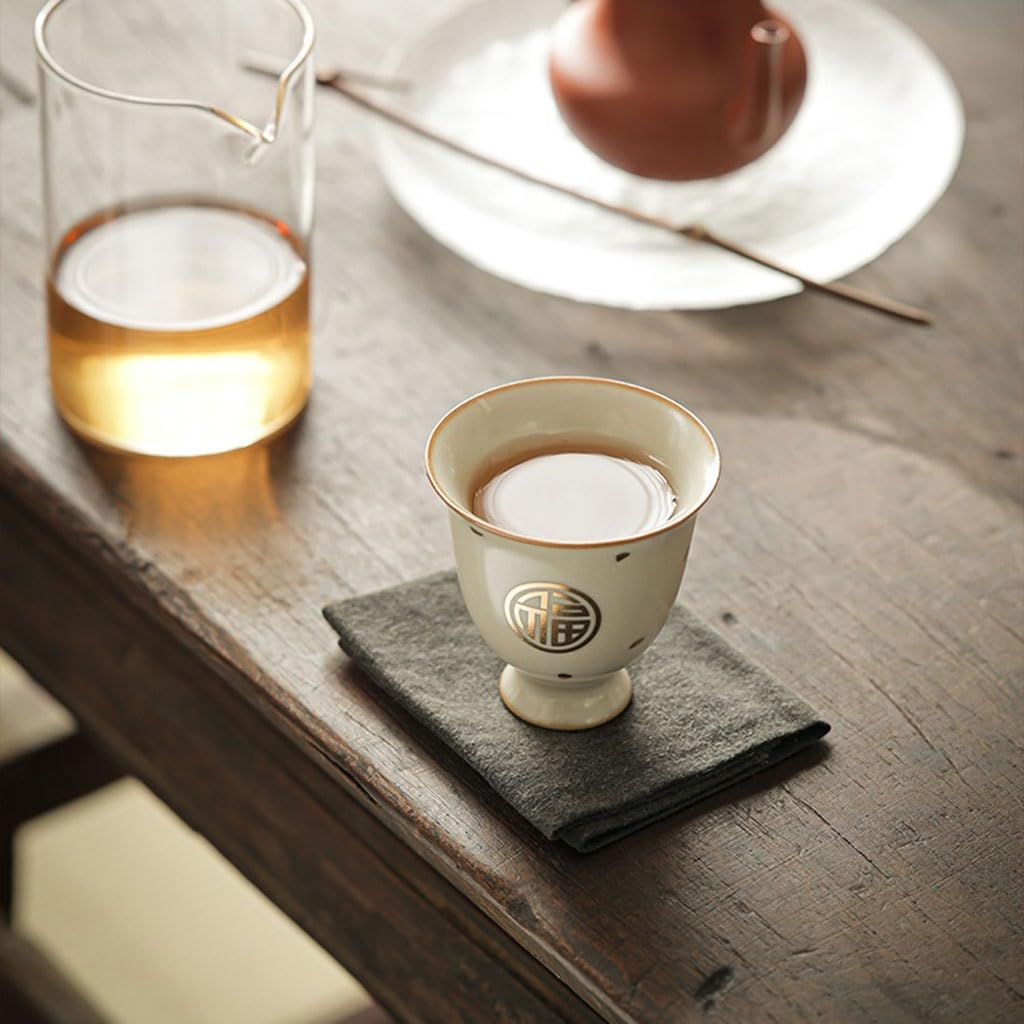 Ceramiczna filiżanka do herbaty biurowa filiżanka do herbaty kubek dla gospodarza ceramiczna osobista herbata picie pojedyncza filiżanka do herbaty retro prosty zestaw do herbaty kubki do