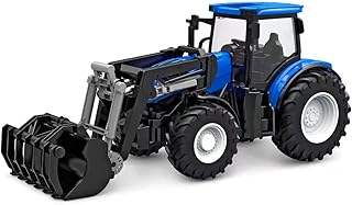 Kids GLOBE RC Tractor 2.4 GHz Bulldog with Light and Front Loader, Length: 27 cm, Blue, with Remote Control, from 6 Years, 510315