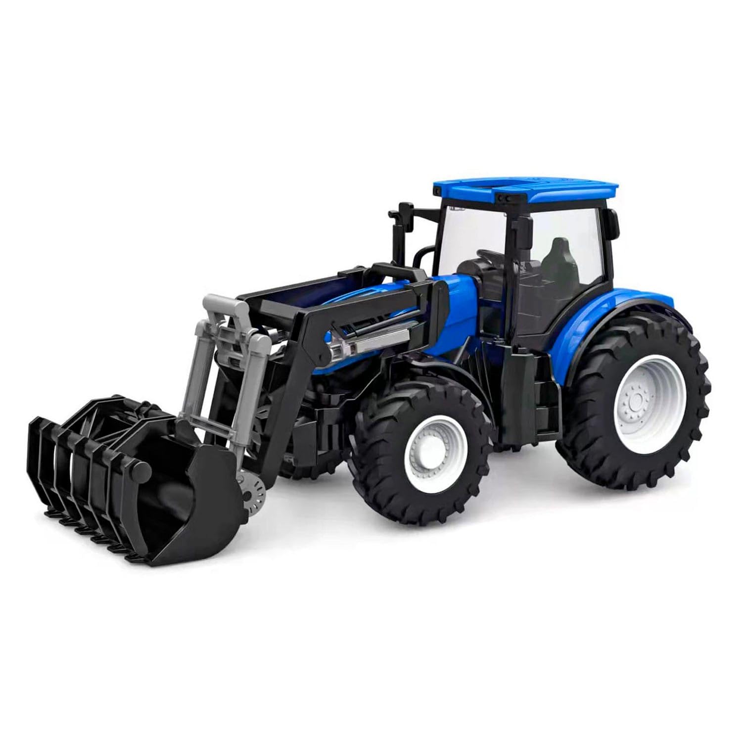 Kids Globe Tracteur RC 2,4 GHz (Bulldog avec lumière et Chargeur Frontal, Longueur : 27 cm, Bleu, avec télécommande, à partir de 6 Ans) 510315