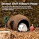 DXQCHDUO Hamsterhaus, Kokosnusshütte, Kokosnussschalen-Versteck, Vogelhaus, Kleintier-Lebensräume, Gecko-Nisthaus, Kleintierversteck (13,5 x 7,6 x 10,5 cm)