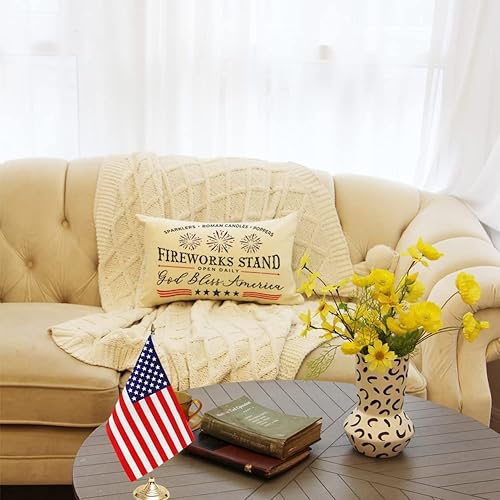 Miniatura 5 de Ogiselestyle God Bless America - Funda de almohada patriótica de 12 x 20 pulgadas, funda de cojín patriótica para el Día de los Caídos de la