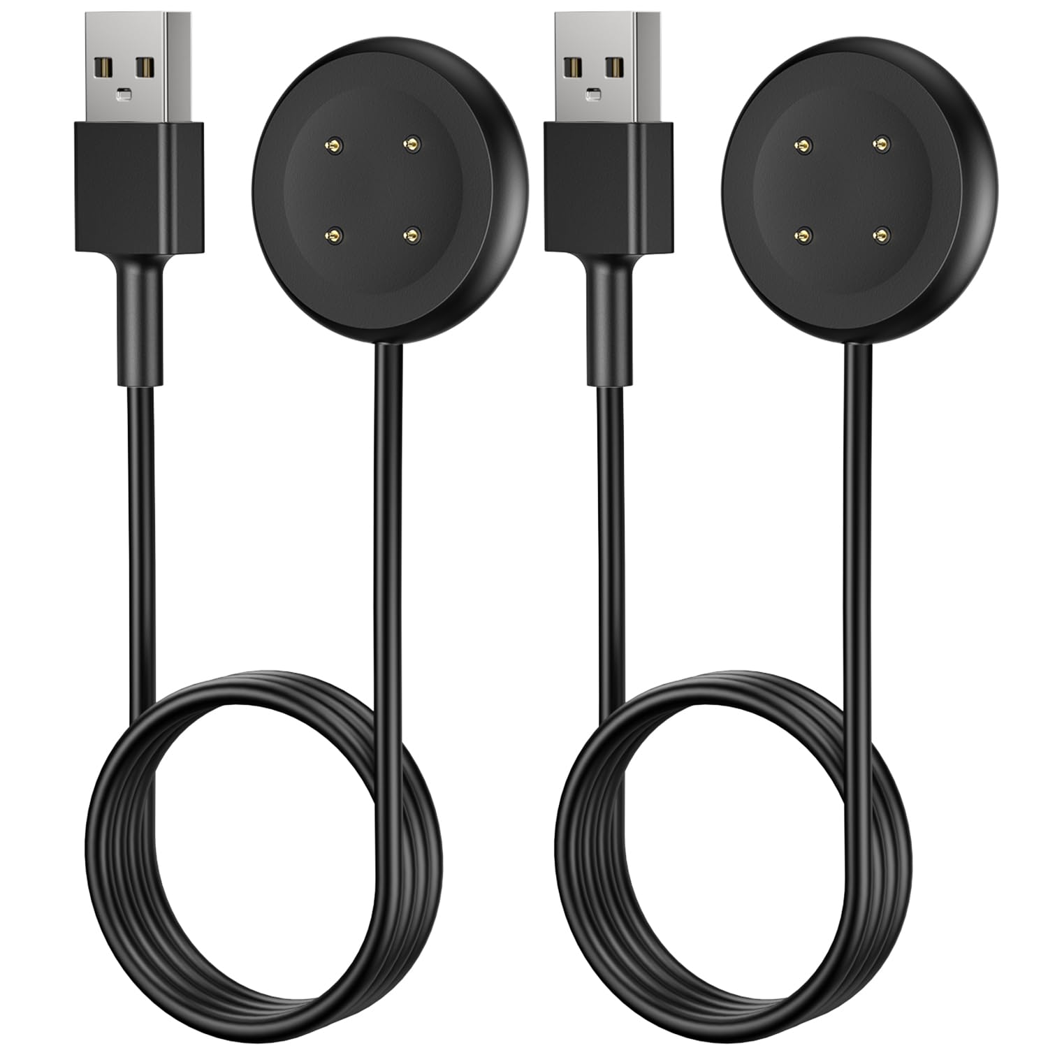 FASTSNAILCharging Cable for Fitbit Sense/Sense 2/Versa 3/Versa 4, Replacement USB-A Charger Cable Cord Magnetic Dock Stand for Google Pixel Watch 2/Watch 3/Fitbit ace LTE, 2 Pack (3.3ft)