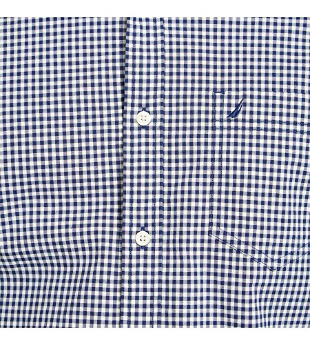Nautica Mens Classic Fit Stretch Solid Long Sleeve Button Down Shirt, Indigo, Large Us #TOP4