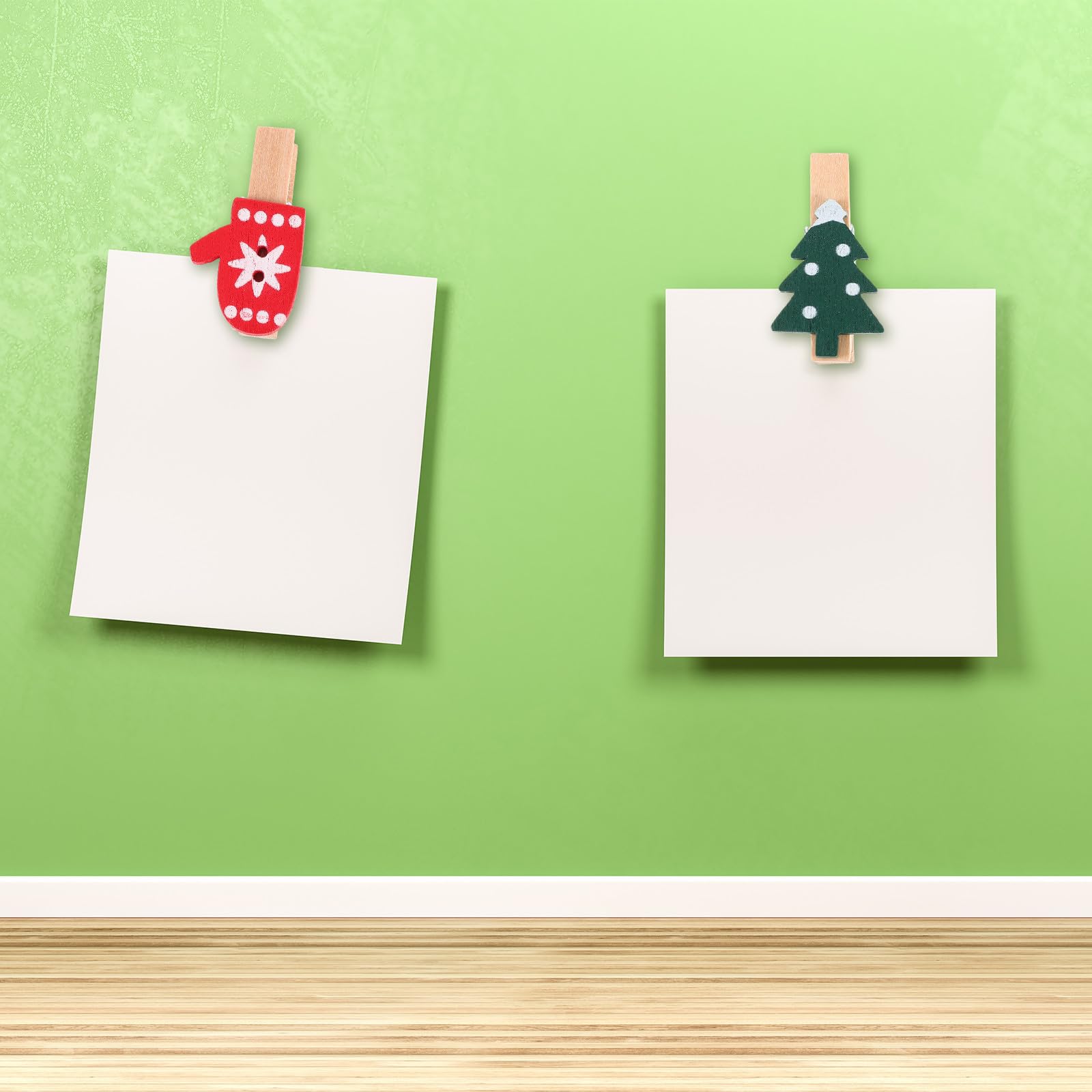 TOYANDONA 375 Stück Weihnachts Holzklammern Kleiner Wäscheklammern 4x25, | Foto und Kartenclip, Leicht, Einfach zu Nutzen, Kompakt Lagerbar, für Tür und Weihnachtsbaum