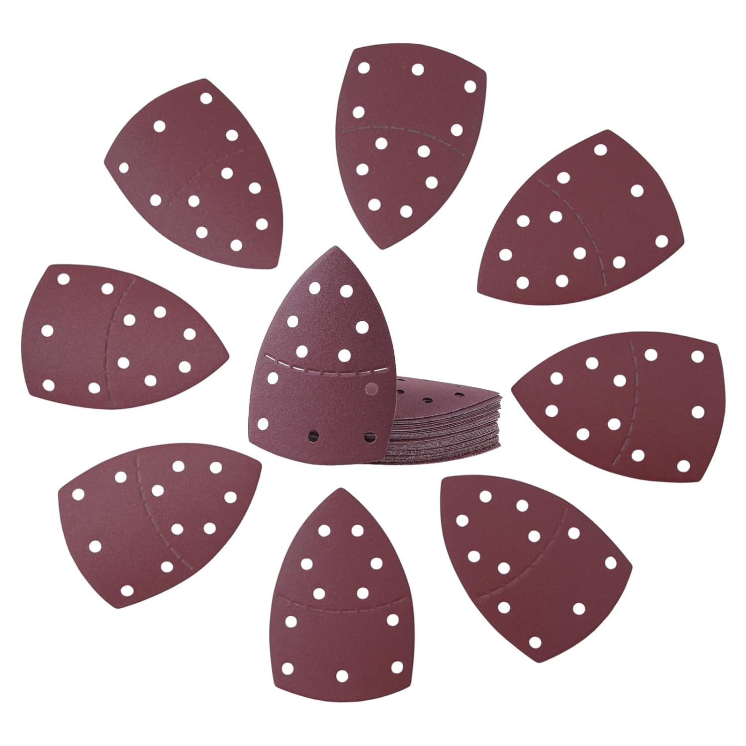 SPEEDWOX Mouse Details 60pcs sandpaper sandpaper mouse 11-hole mouse triangular hook and loop sandblasting pads for multi-tool oscillating triangular sandblasting pads