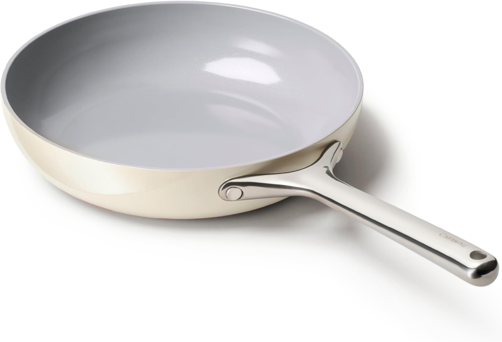 Nonstick Ceramic Frying Pan (2.7 qt, 10.5") - Non Toxic, PTFE & PFOA Free - Oven Safe & Compatible with All Stovetops (Gas, Electric & Induction) - Cream