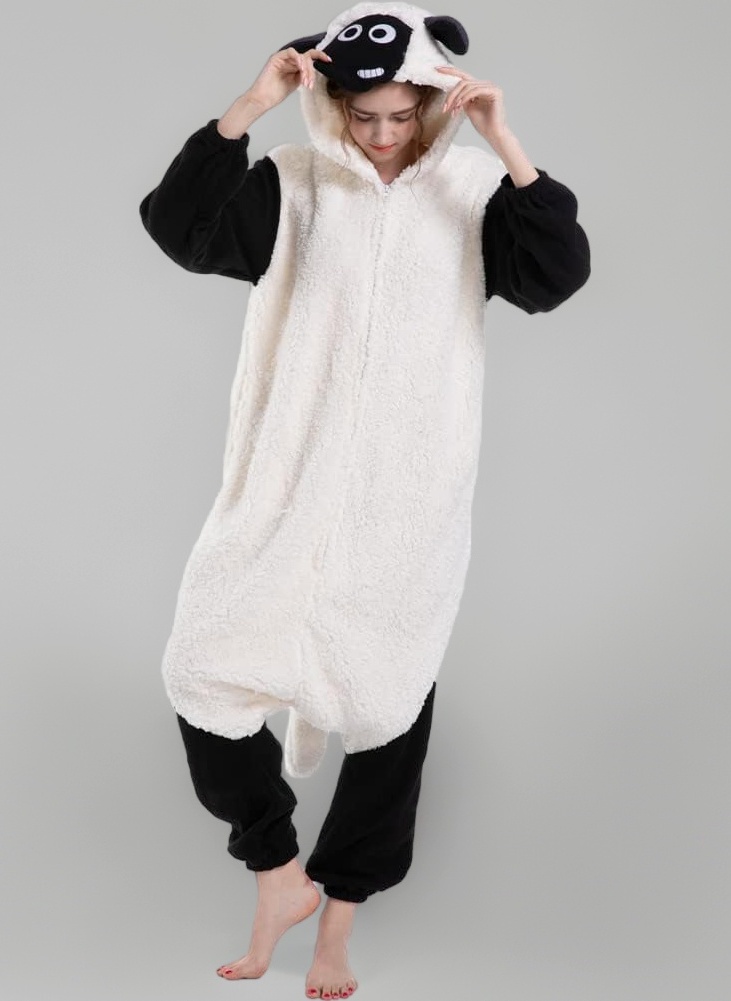 SimZoo Adult Animal Onesie Pajamas, Men and Women's Animal Cosplay Costume Sleepwear, One-Piece Unisex Homewear