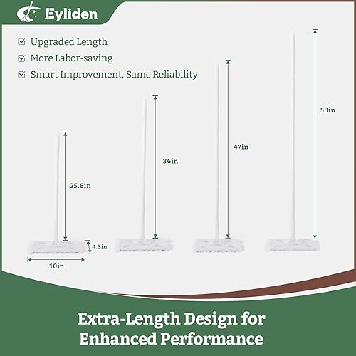 Miniatura 2 de Eyliden Kit de trapeador, barrido y trapeador  Mango largo extendido de 58 pulgadas, 36 paños secos desechables, trapeadores multisuperficie para