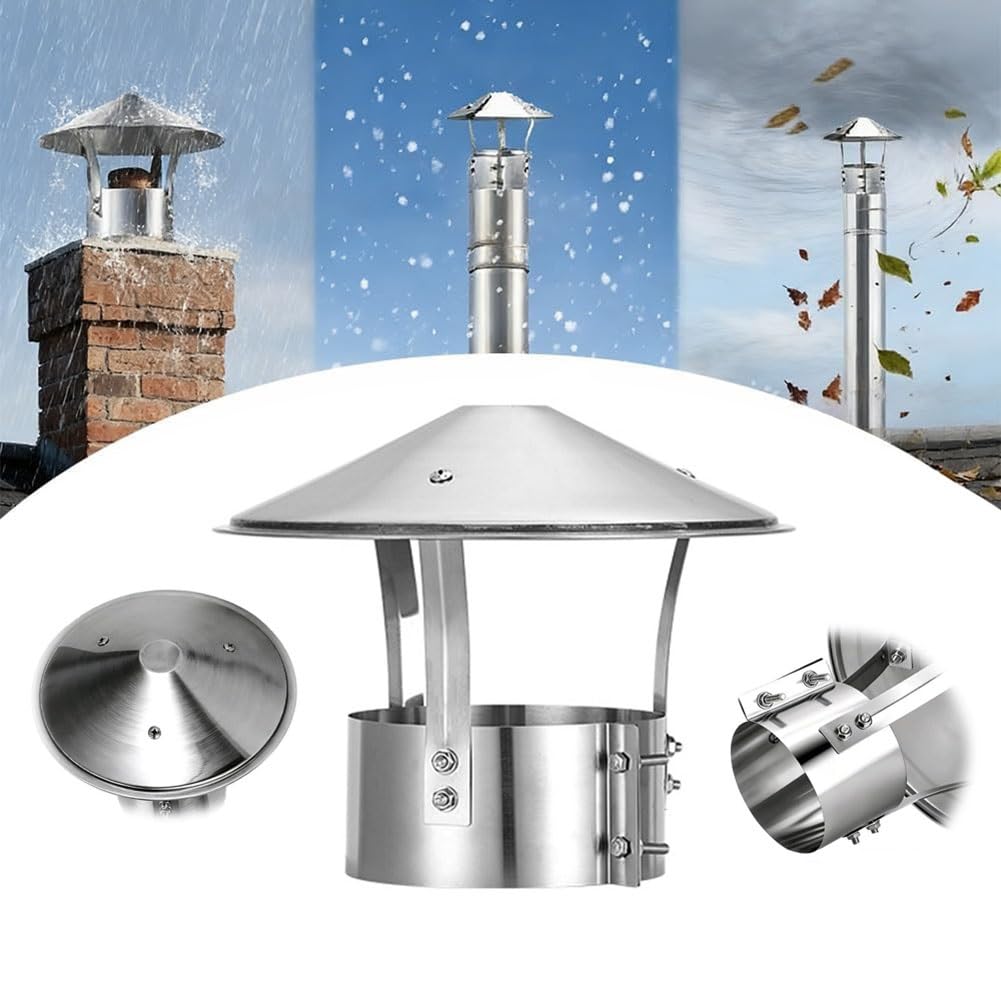 Tapa Redonda para Lluvia, Cubierta de Chimenea de Acero Inoxidable 304