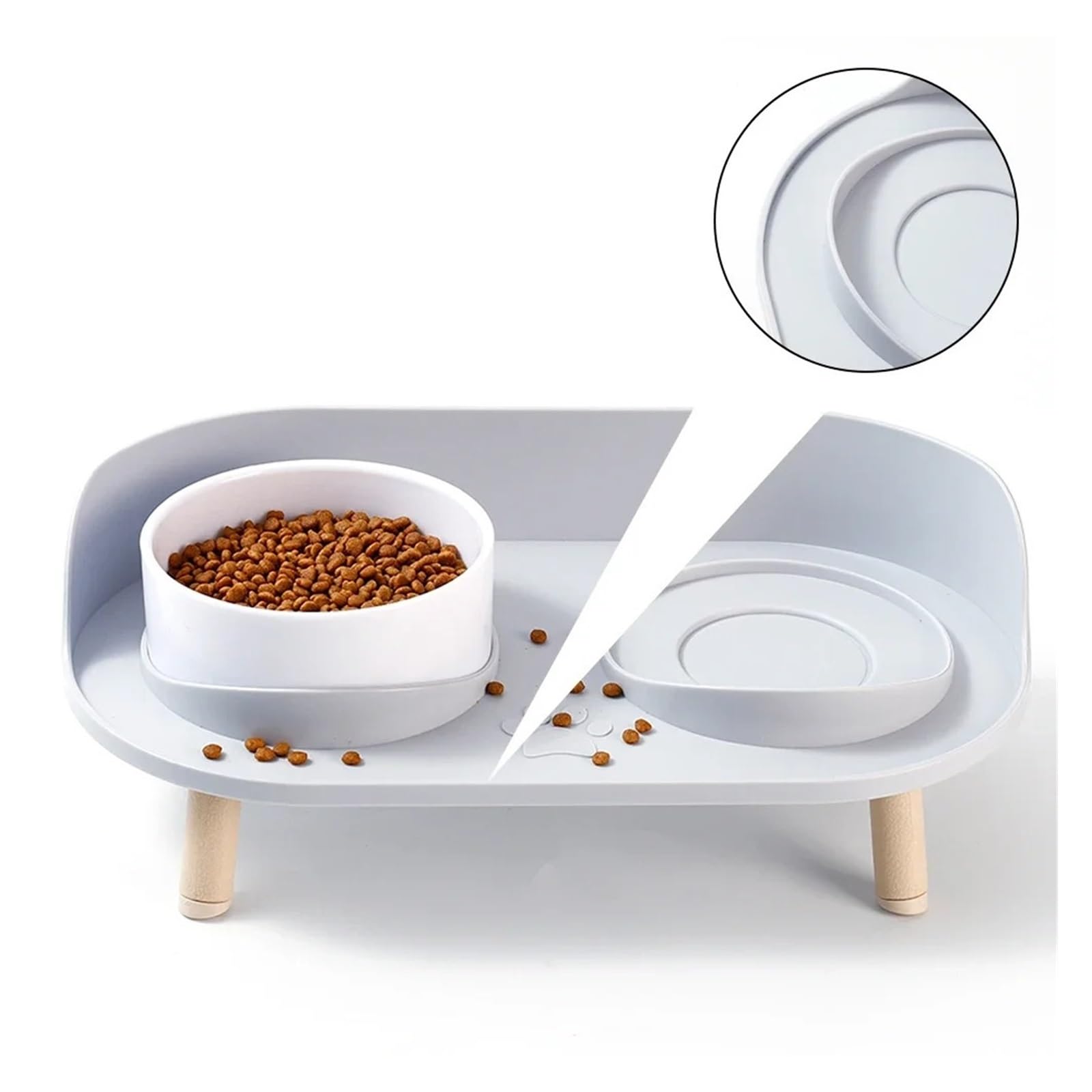 Katzenfutterspender, Haustier-Doppelnäpfe, Futter- und Wasserspender, höhenverstellbar, for Katzen Hunde