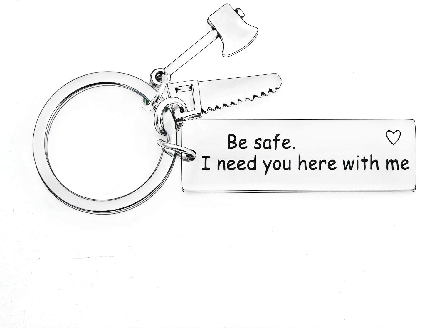MADHAHEFU Men Gifts Be Safe I Need You Here With Me Keychain For Husband Boyfriend Couples Presents Valentines Day Gifts (To Lumberjack)